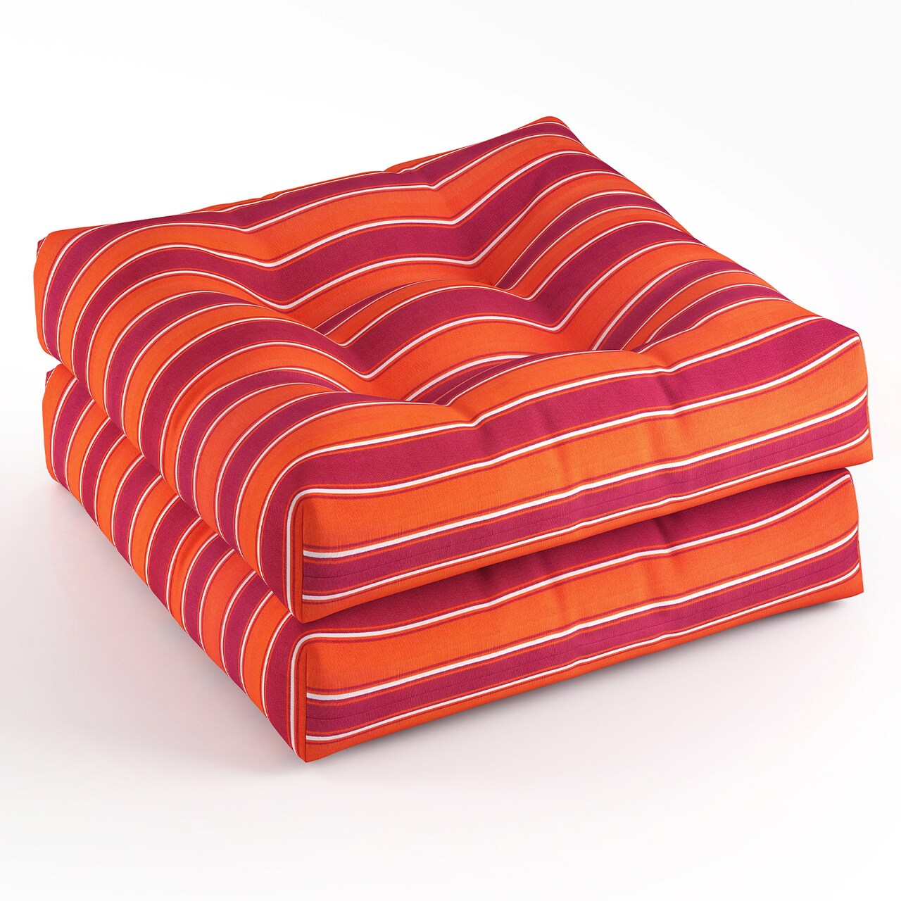Set of 2 Outdoor Indoor Chair Cushions with Thick Cotton Filling and Reversible Design